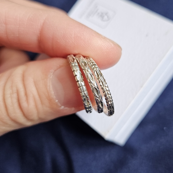 Vintage Sterling Silver Stacking Rings Set Of 3 Size 6 - Picture 7 of 9